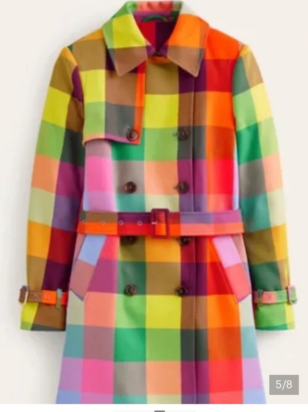 Rainbow plaid trench coat dress plus size 3x the gap asos fans - Picture 3 of 13